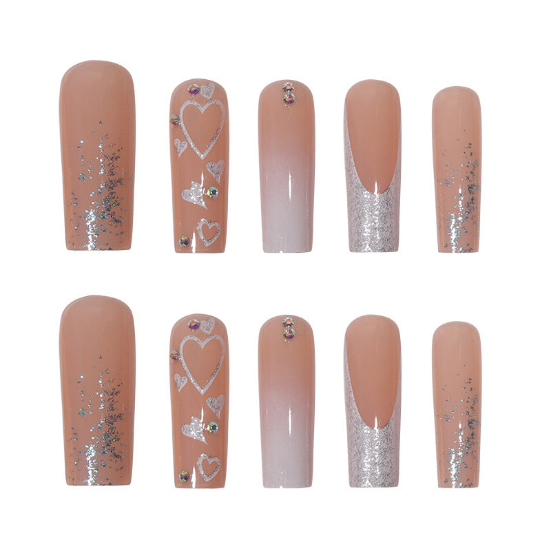 Whoelsale Long Pink Love Valentine's Day Plastic Wearing Nail Beauty